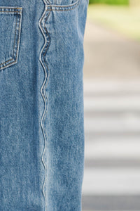 Girls: Closet Foundation Blue Denim Wide Leg Jeans