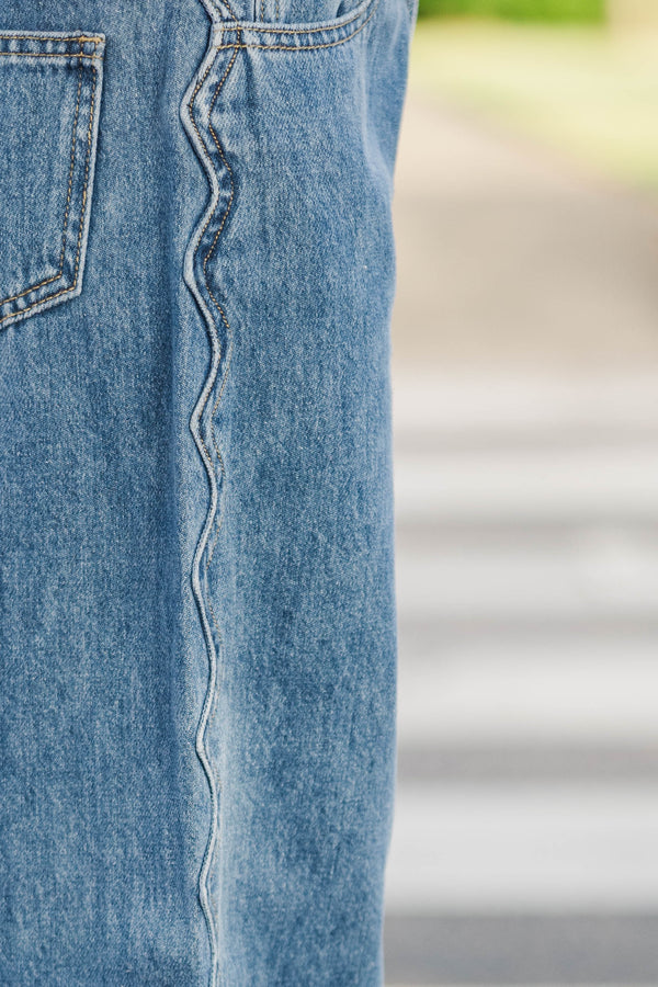 Girls: Closet Foundation Blue Denim Wide Leg Jeans