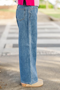 Girls: Closet Foundation Blue Denim Wide Leg Jeans