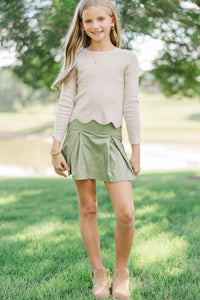 Girls: Outfit Maker Olive Faux Leather Skort