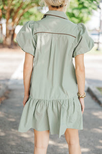 Beautiful Storyline Olive Embroidered Dress