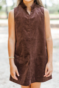 Girls: Simple Gatherings Brown Corduroy Dress