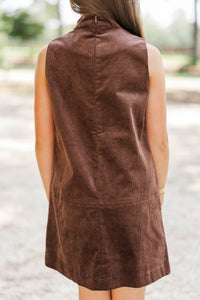 Girls: Simple Gatherings Brown Corduroy Dress