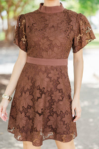 Flourish In Style Brown Crochet Dress