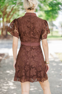 Flourish In Style Brown Crochet Dress