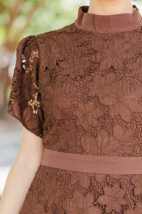 Flourish In Style Brown Crochet Dress