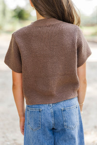 Girls: Little Charmer Brown Polka Dot Bow Cardigan