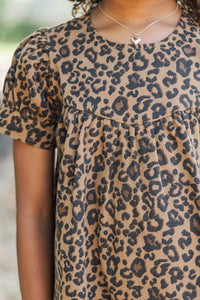 Girls: The Good Find Brown Leopard Blouse