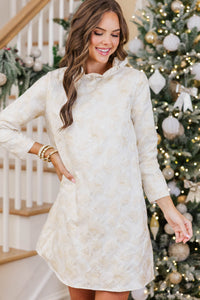 The Guest List Cream Brocade Bow Dress