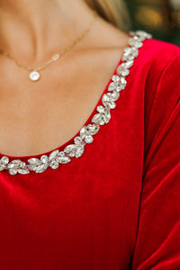 Star Quality Red Velvet Dress