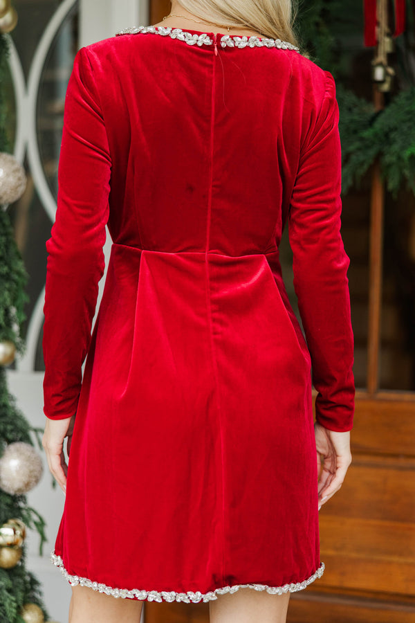 Star Quality Red Velvet Dress