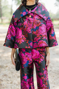 Main Event Red Brocade Cropped Coat