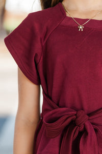 Girls: The Lounge Club Burgundy Wrap Top