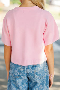 Girls: Classic Layer Light Pink Mock Neck Sweater