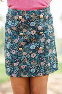 Girls: What A Classic Navy Floral Skort