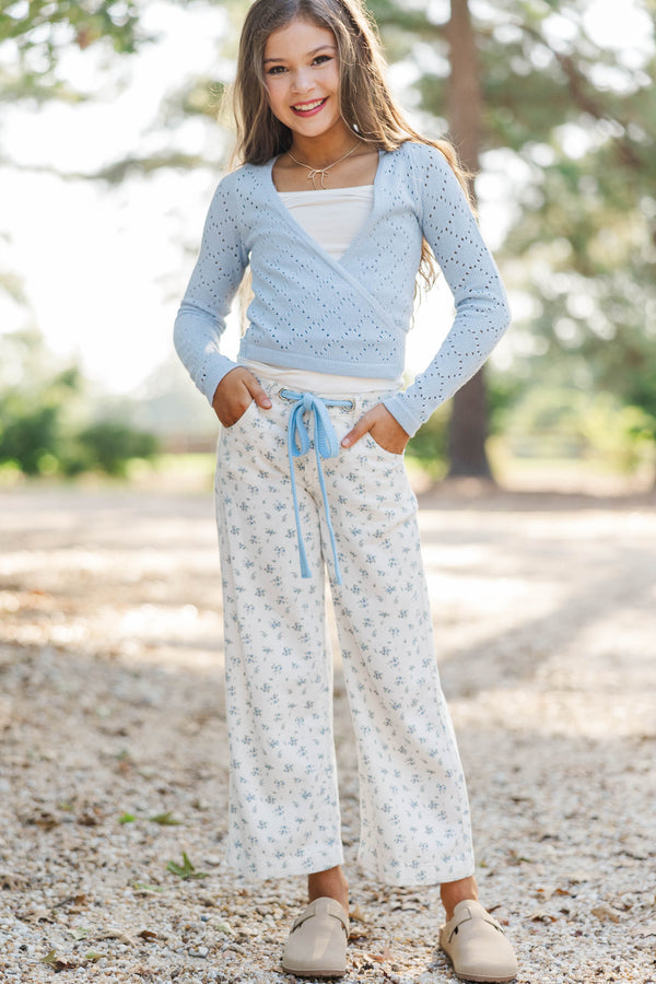 Girls: The Warm Up Light Blue Wrap Cardigan