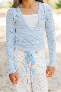 Girls: The Warm Up Light Blue Wrap Cardigan