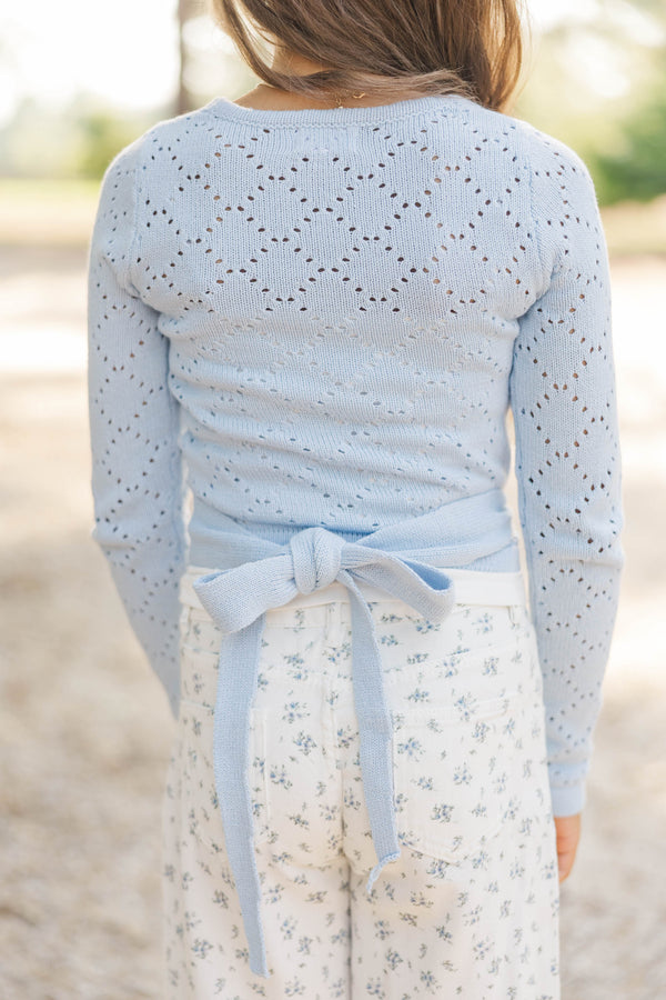 Girls: The Warm Up Light Blue Wrap Cardigan