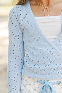 Girls: The Warm Up Light Blue Wrap Cardigan