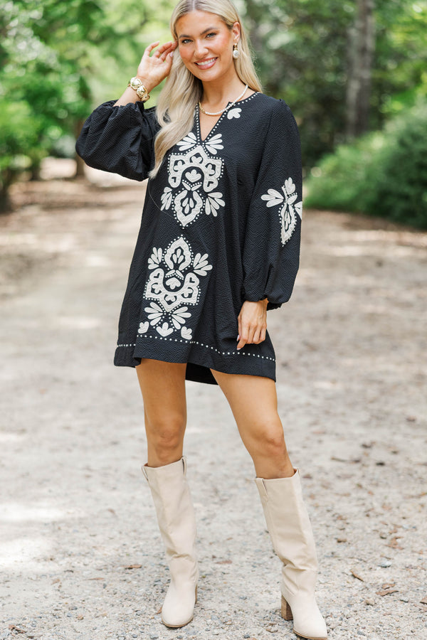 Timeless Favorite Black Embroidered Dress