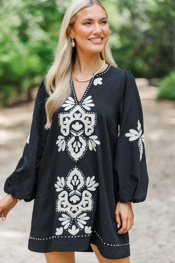 Timeless Favorite Black Embroidered Dress