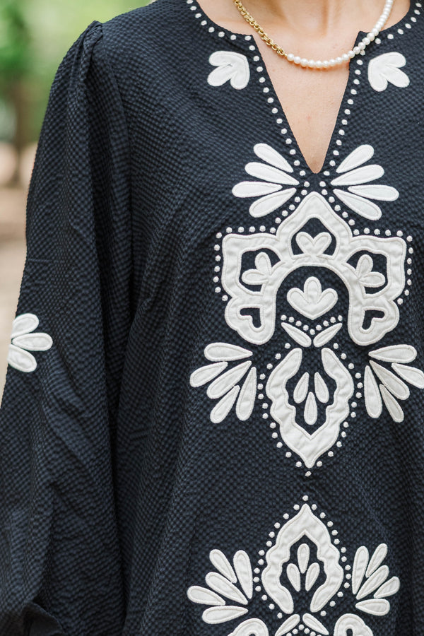 Timeless Favorite Black Embroidered Dress
