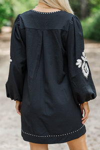 Timeless Favorite Black Embroidered Dress