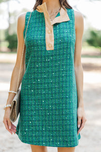 Timeless Piece Green Tweed Dress