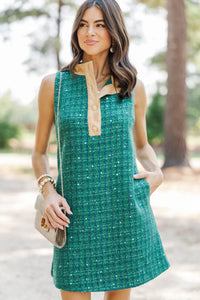 Timeless Piece Green Tweed Dress