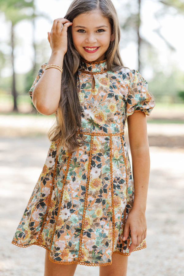 Girls: Style Archive Orange Floral Dress