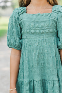 Girls: Think About It Sage Textured Midi Dress
