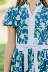Girls: Little Loves Navy Floral Dress
