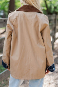 Warm Layers Taupe Plaid Reversible Jacket