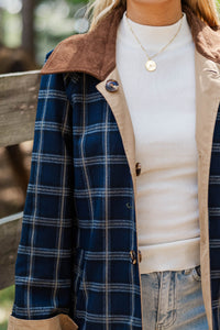 Warm Layers Taupe Plaid Reversible Jacket