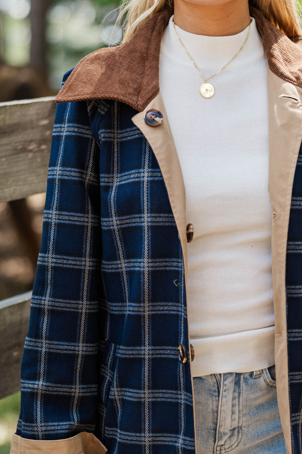 Warm Layers Taupe Plaid Reversible Jacket