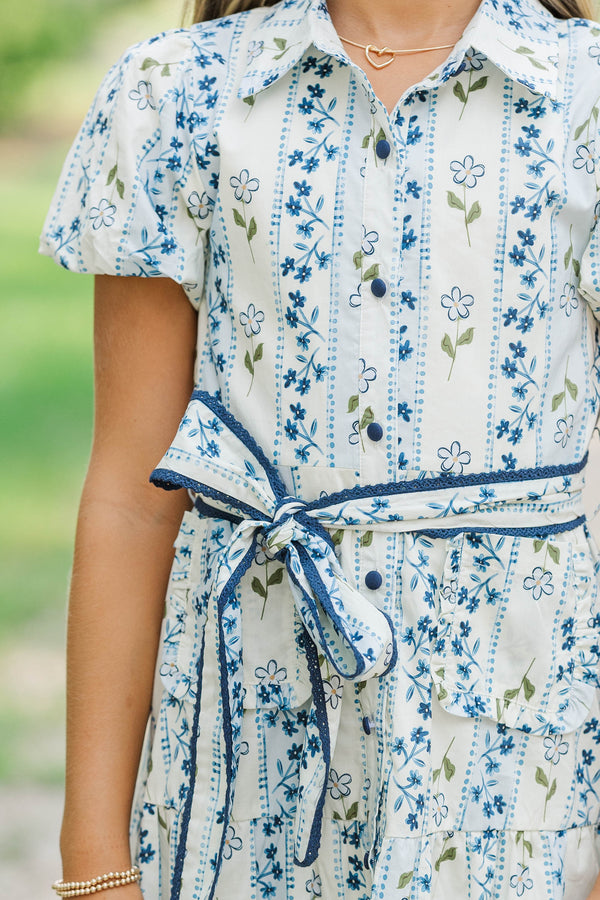 Girls: The Katie Lynn Navy Ditsy Floral Midi Dress