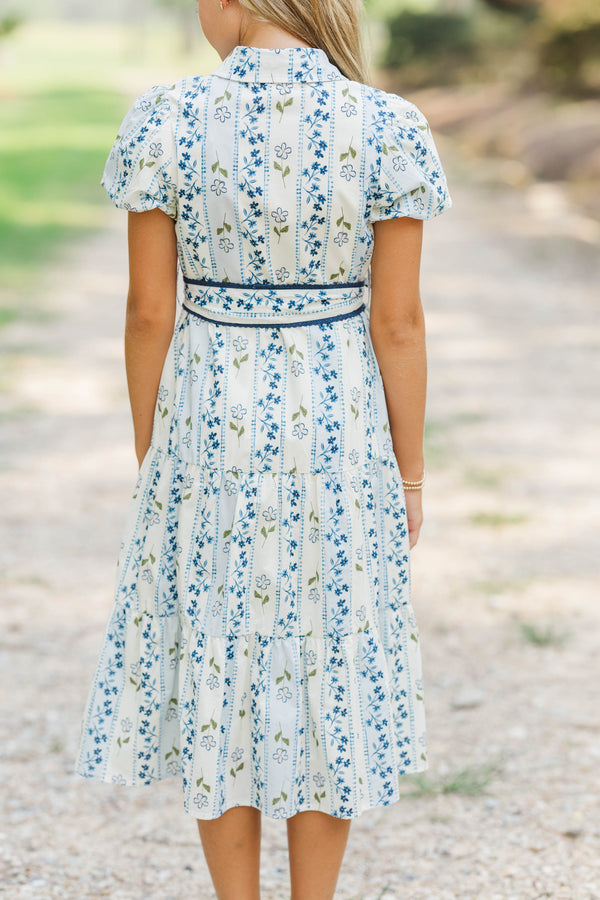 Girls: The Katie Lynn Navy Ditsy Floral Midi Dress