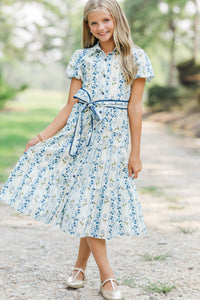 Girls: The Katie Lynn Navy Ditsy Floral Midi Dress