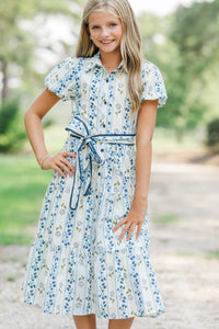 Girls: The Katie Lynn Navy Ditsy Floral Midi Dress