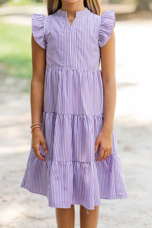 Girls: Make It Your Own Purple Striped Midi Dress