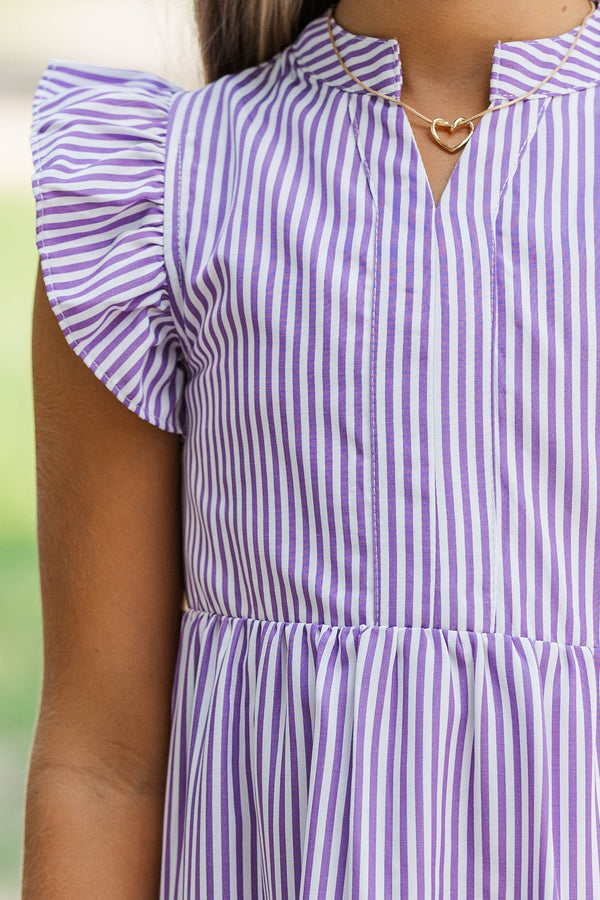 Girls: Make It Your Own Purple Striped Midi Dress