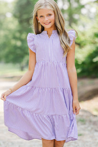 Girls: Make It Your Own Purple Striped Midi Dress