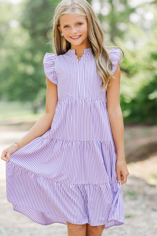 Girls: Make It Your Own Purple Striped Midi Dress