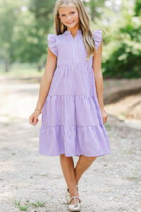 Girls: Make It Your Own Purple Striped Midi Dress
