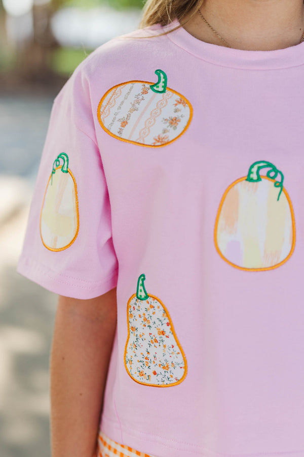 Girls: Pumpkin Society Pink Pumpkins Tee