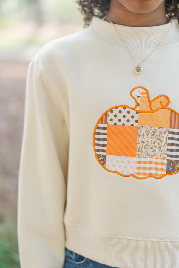 Girls: Pumpkin Patch Plans Oatmeal Sweatshirt