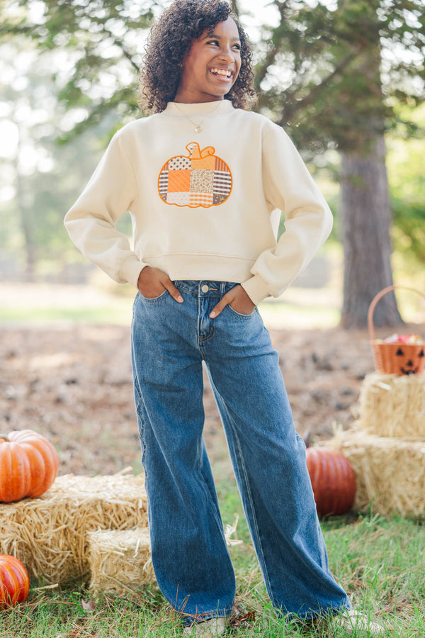 Girls: Pumpkin Patch Plans Oatmeal Sweatshirt