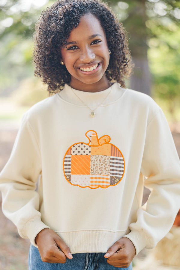 Girls: Pumpkin Patch Plans Oatmeal Sweatshirt