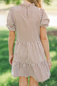 Girls: Your Fairytale Brown Gingham Dress
