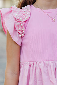 Girls: Perfectly Lovely Pink Embellished Dress